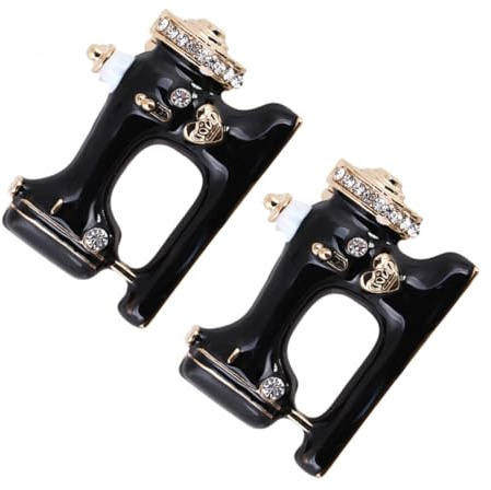 Holibanna 2 Stück Nähmaschinen Brosche Aus Legierung Kreatives Design Für Frauen Und Mädchen Vintage Emaille Anstecker Modisches Kleidungsaccessoire