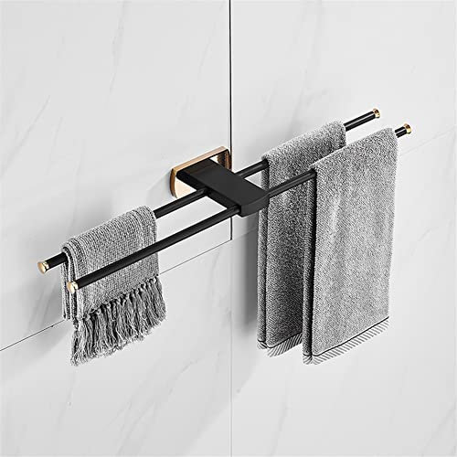 Generisch Handtuchhalter aus schwarzem Gold, kreativer Handtuchhalter aus Kupfer, Handtuchhalter, Toilettenpapierhalter, Handtuchhaken für Bademäntel, Badezimmer-Hardware-Set, Badezimmer-Har
