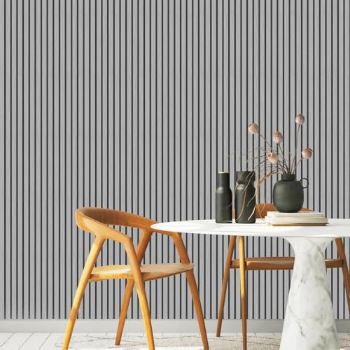 WondaWall Slat Wall Panels - Decorative & Sound Absorbing Contemporary Acoustic Slatted Wall & Ceiling Panelling (Light Grey Oak)