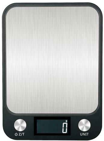 Lancoon bilancia per alimenti con display a LED 7 unità di pesatura 22lb capacità di peso in acciaio inox superiore per la preparazione dei pasti cottura cottura dieta nero