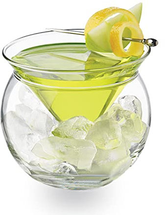 JDEFARF 2 Copas de Cóctel de Base Redonda, Copa de Martini Transparente única, Copa de Whisky, Copas de Champán, Servidor Enfriador de Caviar de Vidrio, Cristalería de Cóctel