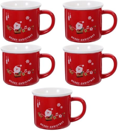 Alipis 5stücke Weihnachtliche Keramiktasse Mit Kreativem Design Für Kaffee Tee Milch Festliches Für Familie Und Freunde