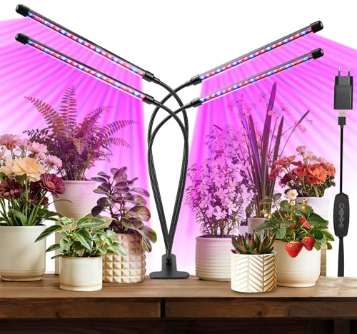 zixunix Pflanzenlampe LED Vollspektrum Grow Light mit Timer & 10-Stufig Dimmbar – Hoher PPFD für Hydroponik, Indoor-Garten, Blumen und Gemüse | Ideal für Keimung, Wachstum & Blüte | Energiesparend