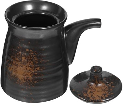 Cabilock Castor frasco de pimienta Vinagrera de cerámica dispensador de botellas de aceite aerosol de aceite limpiador verter botella de salsa de soja botella de cerámica para condimentos
