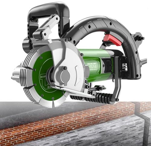 HDaspijh Wall Groove Cutting Machine, Electric Wall Chaser Slotting Machine Concrete Cutter Machine Electric Wall Cutting Machine Dust-free, Slotting Depth: 38mm, Slotting Width :42mm