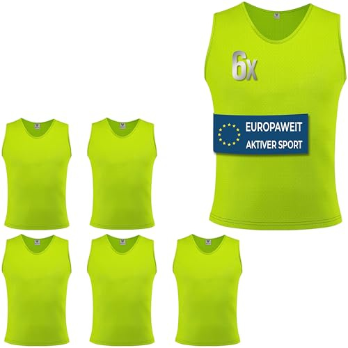 OMKA Markierungshemd/Trainingsleibchen für Teamsport – Atmungsaktives Leibchen aus Micropolyester – Für Fußball Handball Rugby Basketball u.v.m. – Unbedruckt & ideal für Beflockung - Gelb - M