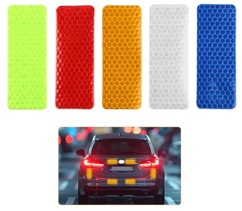 100 Pcs Bicycle Warning Reflective Stickers for Bikes, Safety Reflective Tape Waterproof, High Visibility Reflective Strips Reflector Stickers for Bicycles Motorcycles Clothing Helmet, 1.18 x 3.15