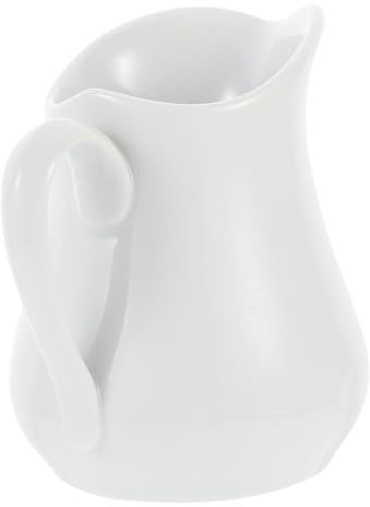 Veemoon Jarra De Leche De CeráMica 250ML, Jarra Leche Microondas Porcelana Arte Del Café Latte Lechera Asa Crema O Salsa Con Ideal Café Y Uso Diario DiseñO CláSico Y Funcional