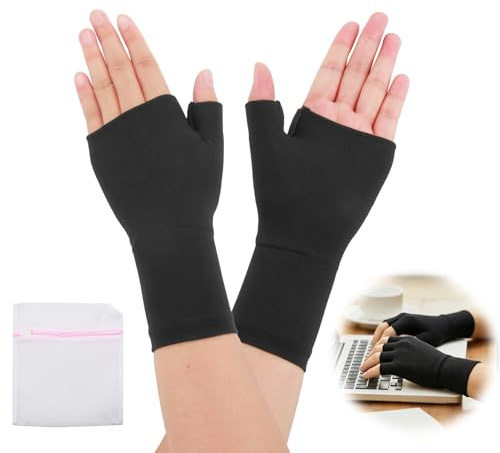 Supporto per polso e pollice, 2 pezzi, supporto per il pollice per artrite, distorsioni, instabilità della mano, guanti a compressione per mano destra e sinistra, per donne e uomini, protezione