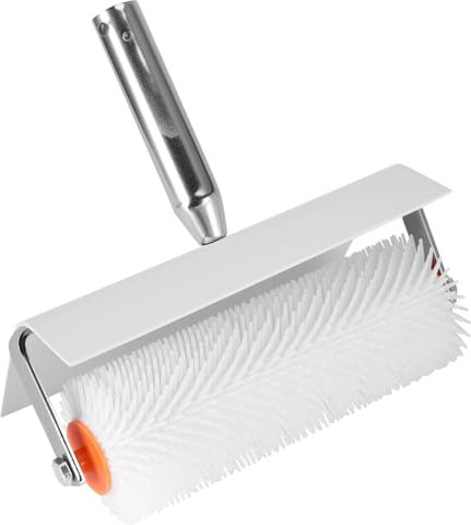 Epoxy Floor Roller,10 /25cm Epoxy Spiked Roller with Splash Guard Cement Self-Levelling Tool Kit for Eliminating Bubbles and Ensuring Smooth Finishes- for Cement and Floor Paint Construction
