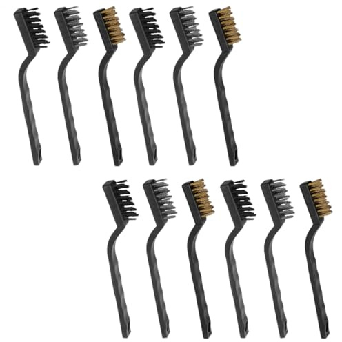 12 Piezas Cepillo De Alambre - Cepillo De Alambre De Acero Inoxidable - Cepillos De Removedor De Óxido De Metal | para Óxido, Escoria De Soldadura Y Óxido, Tierra Grasosa