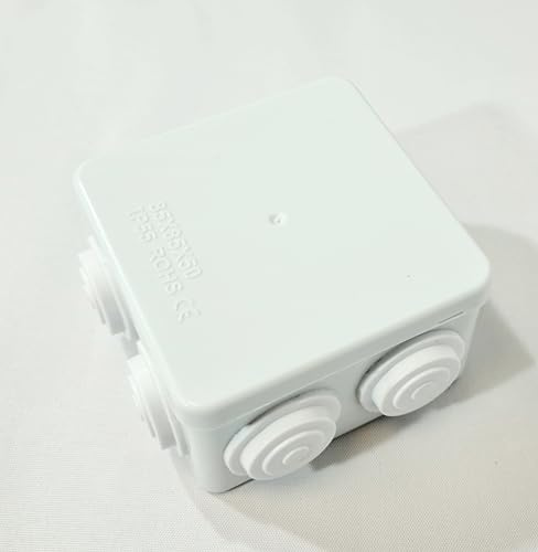 IP55 Waterproof Electric Junction Box – 85x85x50mm White ABS Enclosure – Weatherproof, Dustproof, Shockproof Cable Connector for Outdoor & Indoor Use