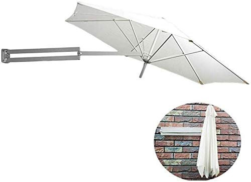 Parasols 2.5m Wall Balcony Patio Umbrella, Garden Furniture Centre Square Wall Mounted Cantilever Tilting Sun Shade Umbrella with Metal Pole (Green)