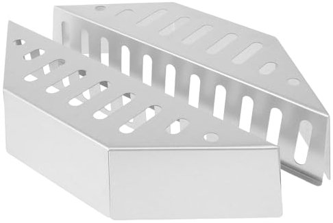 KEGAJEGA Char-Basket - Lot de 2 paniers à charbon de bois - 38,5 x 11 x 7,5 cm - En acier inoxydable - Pour barbecue sphérique - Bac à charbon en acier inoxydable - Pour différents appareils de