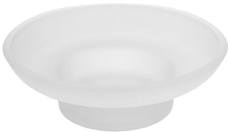 BESPORTBLE Frosted Glass Round Soap Dish with Non Slip Base Clear Bar Soap Holder for Bathroom Kitchen Sink and Vanity for Draining and Multipurpose Use