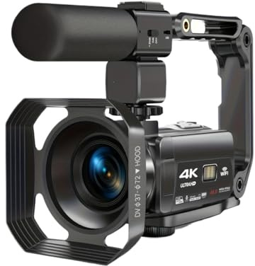 YVAAASIYC Caméra vidéo 4K, caméscope numérique 48 MP, Vision Nocturne, Wi-FI, Webcam for la Photographie, Zoom 18x.(As Show 1)