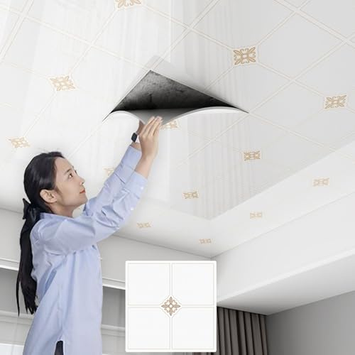 Enigmaire Deckenplatten,deckenpaneele feuchtraum,Deckenplatten aus PVC,deckenverkleidung selbstklebend,Einfach Selbst Zu Machen Und Zu Schneiden,Für Wanddecken Renovierung Hintergrund Ersatz