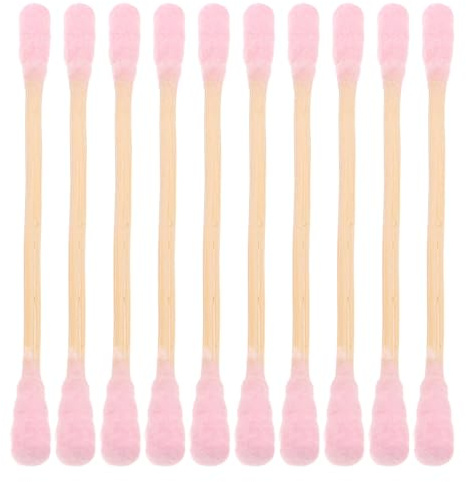 MUSISALY Hisopos de Algodón Dobles en Espiral 1000 Piezas 7,6 Cm Aplicadores Desmaquillantes Rosa para Cuidado Estético y Limpieza Diaria
