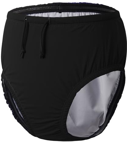Dreammonkey Wiederverwendbare Schwimmwindel für Erwachsene, Auslaufsichere & Wasserdichte Inkontinenz-Schwimmkleidung für besondere Bedürfnisse(Black,M)