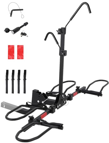 Crevyteg Porte-vélos attelage pour 2 vélos – Support Pliable Compatible vélos électriques et Fat Bikes Jusqu’à 180kg – Pneus Larges 5,5 – Système Anti-Balancement – pour Voiture, SUV, Camping-Car,