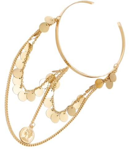 SUPVOX Pulsera de Brazo para Mujer Metálica Dorada 1250, Brazalete Tipo Puño Cadena Abierta, Joyería Punk Dijes para Decoración de Brazo y Uso Diario o Eventos Formales