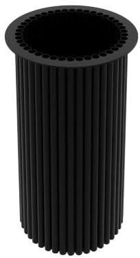 Design Tischgestell Loop aus Metall – Runde Säule in Röhrenoptik Ø 25 mm – Pulverbeschichtet SCHWARZ