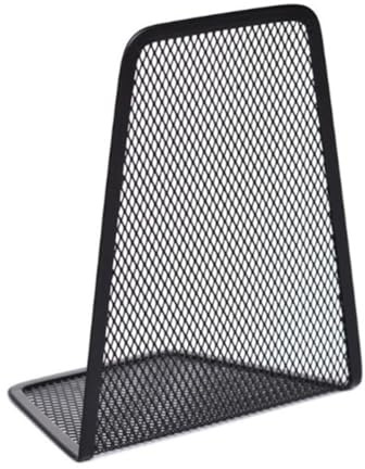 MAGICLULU 2 Pièces Serrage-Livres Robustes en Treillis Métallique Noir, Organiseur de Bureau Élégant Structure Solide et Maille Ronde pour Espace de Travail Moderne