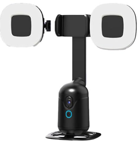 Jasaly Smart AI Gimbal Auto Face Tracking Tripod AI Gimbal pour Smartphone & Action Camera pour L'Enregistrement Vidéo Vlog 360 Rotation Follow Focus Vlog with Light