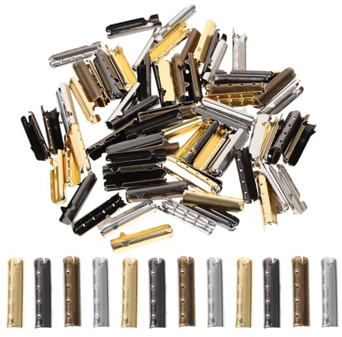 Healifty Diy Schnürsenkel Metallspitzen Kupfer Aglets Ersatzspitzen Glatte Enden Reparatur Schuhspitzen Zubehör Für Schnürsenkel Und Hoodies in 4 Farben