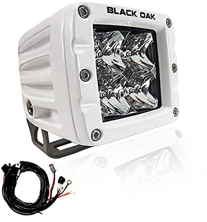 Black Oak LED Pro Series 3.0 Marine 2 Inch POD Light: Flood 40W XM-L2 (1 Pack), Includes Brackets and Wiring Harness, Waterproof Lighting for Offroad Trucks, ATV, UTV, Boats