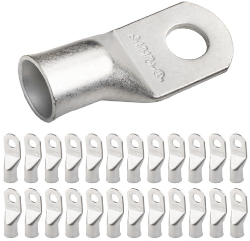 Selterm 4/0 AWG XL (120 mm²) - 12,7 mm (M12) ⌀ Bolzen UL-Hochleistungs Kabelschuhe, Batterie Kabelhülsen, Verzinnte Kupferösen, Röhrenförmiger Ringkabelschuh [B102] - 25 Stück