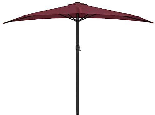 vidaXL Balkon Sonnenschirm Alu-Mast Balkonschirm Strandschirm Marktschirm Ampelschirm Gartenschirm Schirm Wandschirm Bordeauxrot 300x155x223cm Halbrund