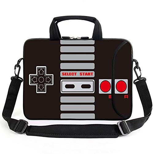AMARY 13-13.3inch laptop sleeve chromebook case adjustable shoulder strap with handle accessory pocket for men women (Games)