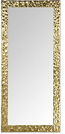 MO.WA Spiegel Wandspiegel Ganzkörperspiegel 77x177 Lehnspiegel hängender Flurspiegel Gold Wohnzimmer