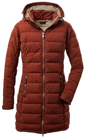 killtec Parka trapuntato da donna funzionale con cappuccio rimovibile, Foglie autunnali, 38 EU
