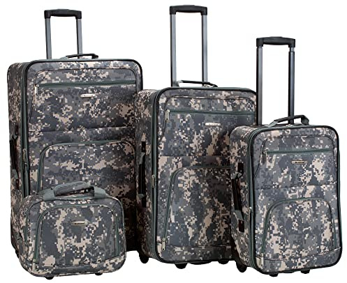 Rockland Luggage Journey Fashion Softside Erweiterbares aufrechtes Set, ACU Camo, 4-Piece Set (14/19/24/28), Journey Fashion Softside Erweiterbares aufrechtes Gepäck-Set