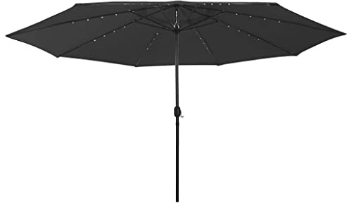 vidaXL Sonnenschirm Ampelschirm Gartenschirm Strandschirm mit LED Metallmast