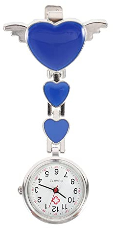 Hemobllo Krankenschwester Uhr Taschenuhr Schwesternuhr Herz Design Quarzuhr Krankenschwesteruhr Ansteckuhr Brosche Quarzwerk Pflegeuhr Fob Uhr für Arzt Krankenschwester Damen Geschenk