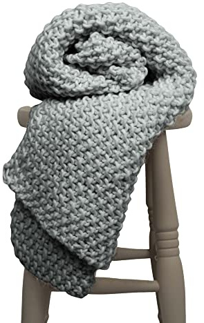 Wool Couture Louis Baby Blanket Knitting Kit – Beginner Skill Level – Includes 4 Balls of 100g Merino Wool Cheeky Chunky Yarn, Knitting Needles, Sewing Needle, How-To Guide, and Pattern – Natural Grey