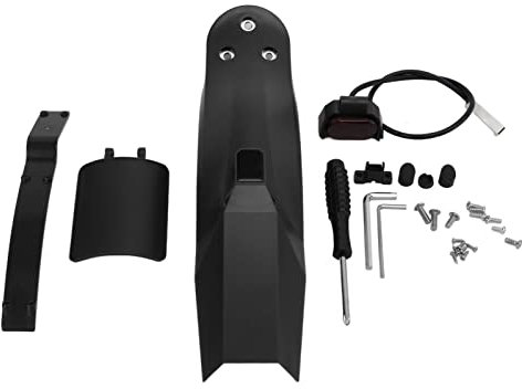 Elektroroller Kotflügel Hinten, Schutzblech mit Rücklicht Kit und Nummernschildhalter, Kompatibel mit M365/1S/PRO