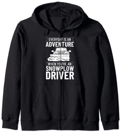 Snow Plow Tractor Machine Truck Shovel Driver Snowplough Zip Hoodie