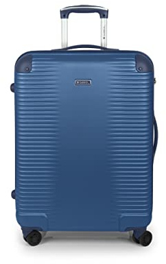Gabol - Maleta Mediana Rígida Expandible Balance XP 66x48x27/30 cm - Equipaje Ligero 3,8kg con Capacidad 68,8/77,9L - 4 Ruedas Dobles 360° y Cerradura TSA - Diseño Español en ABS - Azul