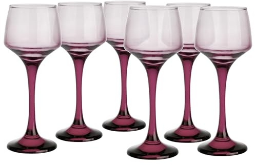 Glasmark Krosno shotglas set med 6 75 ml glas set för Schnapps vodka glas skott sprit shotglas sprit glasögon presentset vodka rubin röd 6 x 75 ml
