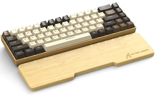 ATTACK SHARK 68 Tasten Bambus Handballenauflage,Ergonomische Tastaturstütze | Natürliches Holzgefühl, Umweltfreundlich, Rutschfeste Basis, Tragbar, Komfort für Schreiben Gaming, Mechanische Tastaturen