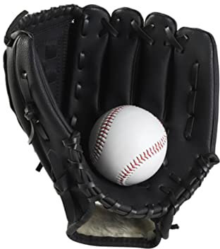 Happyyami Linker Baseball-softballhandschuh Mit Gepolsterter Handfläche Und Verstellbarem Riemen Schwarz s