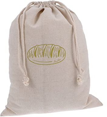 LIFKOME Bread Bag Drawstring Reusable Linen Loaf Pouch Large Capacity for Homemade Bread Grocery Storage