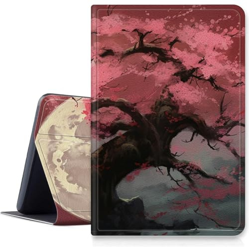Sakura Étui à motif cerisier pour Samsung Galaxy Tab A7 Lite 8,7 modèle 2021 (SM-T220/T225/T227), étui en cuir PU avec angles de vue multiples et support pliable pour Galaxy Tab A7 2020