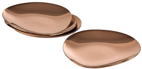 APS 40794 Piatto PEBBLES, set da 4, acciaio inossidabile, rivestimento PVD, 9 x 9 cm, altezza 1 cm, aspetto rame