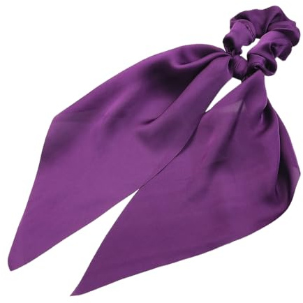 2 Stück Stirnband mit Schleife,Haargummis für Damen,Elastische Dicke Bänder,Haare Ringe,Haargummis Elastische Haarbänder,Haarring des Dickdarms,Haargummi Haare Ringe Damen,Lila,Pure Farbe