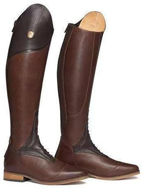 LNNLOO Scarpe Da Uomo Stivali Da Equitazione Da Cavaliere (34-48), Stivali Da Equitazione Alti Al Ginocchio, Cerniera Posteriore + Punta A Punta, Unisex + Resistente Allo Scivolamento,43,Brown
